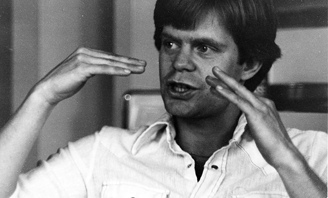 William H. Macy (BA '72), is an actor, screenwriter, teacher and director who has been nominated for the Academy Award and received the Golden Globe and Screen Actors Guild awards. (photographed c. 1970 at Goddard)