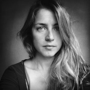 Black and white portrait of Nicole Emma Meistrich, a young woman